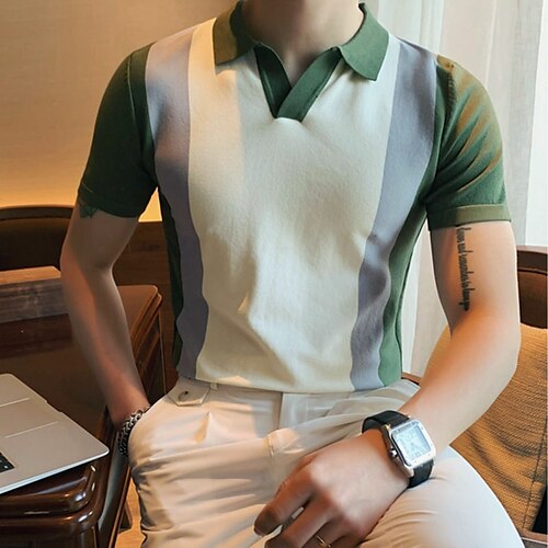 Men's Collar Polo Shirt Knit Polo Sweater Golf Shirt Striped Turndown Green Outdoor Street Short Sleeve Braided Clothing Apparel Basic Fashion Casual Breathable / Summer / Spring / Summer
Men's Collar Polo Shirt Knit Polo Sweater Golf Shirt Striped Turndown Green Outdoor Street Short Sleeve Braided Clothing Apparel Basic Fashion Casual Breathable / Summer / Spring / Summer