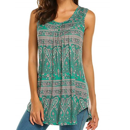 Women's Holiday Weekend Tank Top Camis Paisley Sleeveless Flowing tunic Print Round Neck Casual Streetwear Tops Green S / 3D Print
Women's Holiday Weekend Tank Top Camis Paisley Sleeveless Flowing tunic Print Round Neck Casual Streetwear Tops Green S / 3D Print