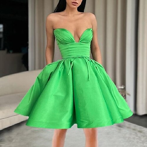 A-Line Cocktail Dresses Plus Size Dress Homecoming Short / Mini Sleeveless Strapless Satin with Bow(s) 2022
A-Line Cocktail Dresses Plus Size Dress Homecoming Short / Mini Sleeveless Strapless Satin with Bow(s) 2022