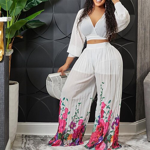 Women's Plus Size Tops Plus Size Set Floral Ruched Print Long Sleeve V Neck Streetwear Daily Going out Polyester Spring Summer White Yellow
Women's Plus Size Tops Plus Size Set Floral Ruched Print Long Sleeve V Neck Streetwear Daily Going out Polyester Spring Summer White Yellow