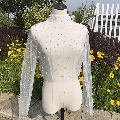Shawl & Wrap Shawls Women's Wrap Bolero Bridal Sweet Long Sleeve Tulle Wedding Wraps With Imitation Pearl For Wedding Spring & Summer
Shawl & Wrap Shawls Women's Wrap Bolero Bridal Sweet Long Sleeve Tulle Wedding Wraps With Imitation Pearl For Wedding Spring & Summer