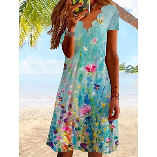 Women's Casual Dress Midi Dress Blue Short Sleeve Floral Ruched Spring Summer V Neck 2022 S M L XL XXL 3XL
Women's Casual Dress Midi Dress Blue Short Sleeve Floral Ruched Spring Summer V Neck 2022 S M L XL XXL 3XL
