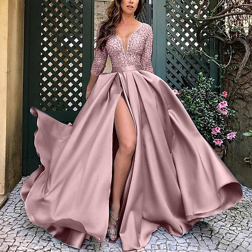 Women's Party Dress Maxi long Dress Black Pink Dark Blue Red Light Blue 3/4 Length Sleeve Pure Color Split Spring Summer Round Neck Modern 2022 S M L XL XXL 2XL 3XL
Women's Party Dress Maxi long Dress Black Pink Dark Blue Red Light Blue 3/4 Length Sleeve Pure Color Split Spring Summer Round Neck Modern 2022 S M L XL XXL 2XL 3XL