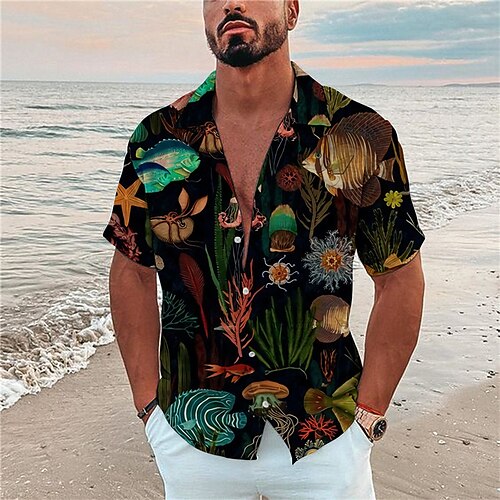 Hombre Camisa Peces Mundo submarino Cuello Vuelto Negro Impresión 3D Exterior Calle Manga Corta Abotonar Estampado Ropa Moda Design Casual Transpirable / Verano / Primavera / Verano
Hombre Camisa Peces Mundo submarino Cuello Vuelto Negro Impresión 3D Exterior Calle Manga Corta Abotonar Estampado Ropa Moda Design Casual Transpirable / Verano / Primavera / Verano