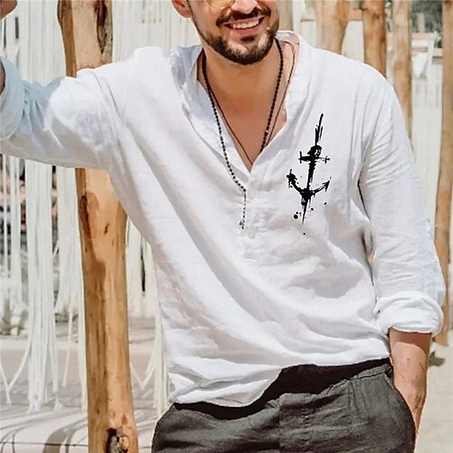 Men's Shirt Hot Stamping Graphic Patterned Collar Street Casual Button-Down Print Long Sleeve Tops Designer Casual Fashion Breathable White / Summer
Men's Shirt Hot Stamping Graphic Patterned Collar Street Casual Button-Down Print Long Sleeve Tops Designer Casual Fashion Breathable White / Summer