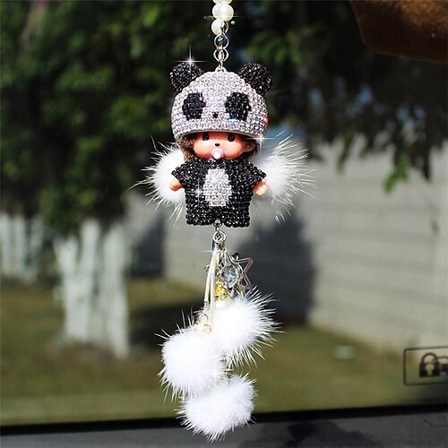 Monchichi Car Pendant Handmade Gift Feather Hook Flower Wind Chime Ornament Car Hanging Decor Art 
Monchichi Car Pendant Handmade Gift Feather Hook Flower Wind Chime Ornament Car Hanging Decor Art