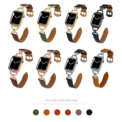 1PC Smart Watch Band Compatible with Apple iWatch Series 8 7 6 5 4 3 2 1 SE Leather Loop for iWatch Smartwatch Strap Wristband Genuine Leather Luxury Adjustable Breathable
1PC Smart Watch Band Compatible with Apple iWatch Series 8 7 6 5 4 3 2 1 SE Leather Loop for iWatch Smartwatch Strap Wristband Genuine Leather Luxury Adjustable Breathable