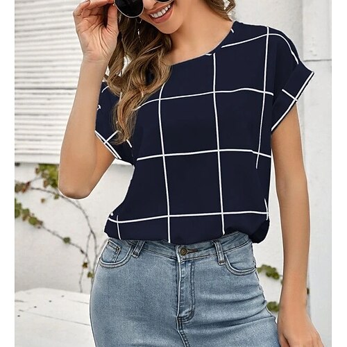 Chemise Femme Noir Blanche Rouge Plaid Imprimer Manche Courte Casual du quotidien Rétro Vintage Décontractées Col Rond Normal Standard S
Chemise Femme Noir Blanche Rouge Plaid Imprimer Manche Courte Casual du quotidien Rétro Vintage Décontractées Col Rond Normal Standard S