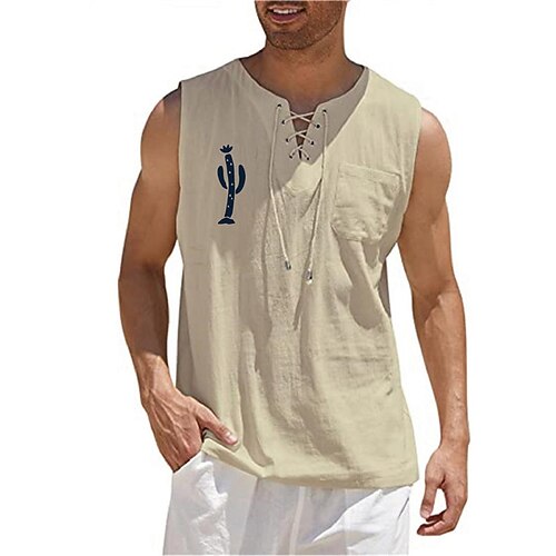 Men's Shirt Hot Stamping Graphic Cactus V Neck Street Casual Lace up Print Sleeveless Tops Designer Casual Fashion Big and Tall Green Black Gray / Summer
Men's Shirt Hot Stamping Graphic Cactus V Neck Street Casual Lace up Print Sleeveless Tops Designer Casual Fashion Big and Tall Green Black Gray / Summer