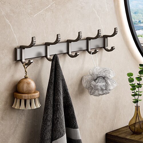 

Gun Ash Hook A Row Of Non Perforated Bathroom Walls Space Aluminum Clothes Clothes And Hats Towels Toilet Kitchen Hook