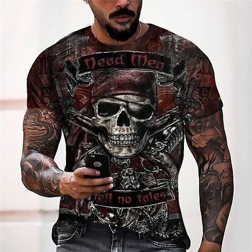 Men's Unisex T shirt Tee 3D Print Graphic Prints Skull Crew Neck Street Daily Print Short Sleeve Tops Designer Casual Big and Tall Sports Black / Summer
Men's Unisex T shirt Tee 3D Print Graphic Prints Skull Crew Neck Street Daily Print Short Sleeve Tops Designer Casual Big and Tall Sports Black / Summer