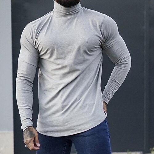 Men's T shirt Tee Turtleneck shirt Solid Color Rolled collar Gray Street Holiday Long Sleeve Clothing Apparel Fashion Casual Comfortable Essential / Summer / Summer / Beach
Men's T shirt Tee Turtleneck shirt Solid Color Rolled collar Gray Street Holiday Long Sleeve Clothing Apparel Fashion Casual Comfortable Essential / Summer / Summer / Beach