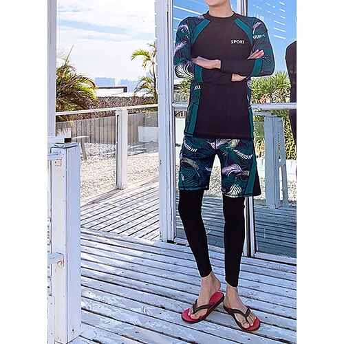 Men's Rash guard Swimsuit UV Sun Protection UPF50 Breathable Long Sleeve Diving Suit Swimsuit 3-Piece Front Zip Swimming Surfing Snorkeling Beach Floral Spring Summer Autumn / Fall / Micro-elastic
Men's Rash guard Swimsuit UV Sun Protection UPF50 Breathable Long Sleeve Diving Suit Swimsuit 3-Piece Front Zip Swimming Surfing Snorkeling Beach Floral Spring Summer Autumn / Fall / Micro-elastic
