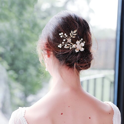 1pc Women's Hair Clip For Wedding Party Evening Gift Masquerade Flower Classic Pearl Alloy Golden
1pc Women's Hair Clip For Wedding Party Evening Gift Masquerade Flower Classic Pearl Alloy Golden