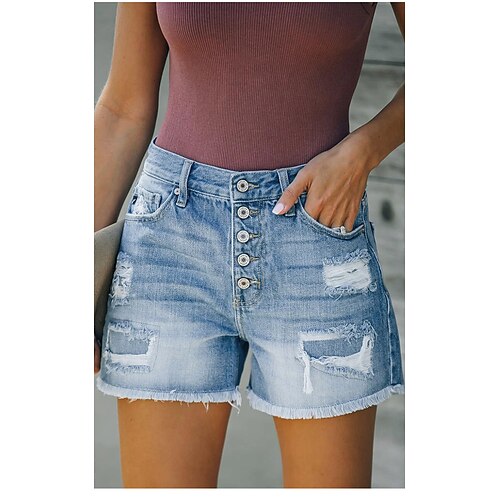 Women's Jeans Shorts Denim Light Blue Mid Waist Fashion Casual Weekend Side Pockets Cut Out Micro-elastic Short Comfort Plain S M L XL XXL
Women's Jeans Shorts Denim Light Blue Mid Waist Fashion Casual Weekend Side Pockets Cut Out Micro-elastic Short Comfort Plain S M L XL XXL