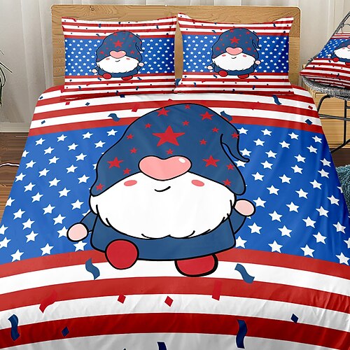 3-Pieces American Independence Day Flag Pattern Duvet Cover Set Hotel Bedding Sets Comforter Cover Include 1 Duvet Cover, 2 Pillowcases for Double/Queen/King(1 Pillowcase for Twin/Single)
3-Pieces American Independence Day Flag Pattern Duvet Cover Set Hotel Bedding Sets Comforter Cover Include 1 Duvet Cover, 2 Pillowcases for Double/Queen/King(1 Pillowcase for Twin/Single)