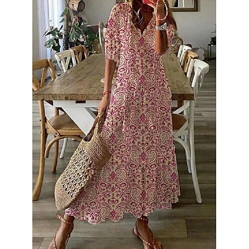 Women's A Line Dress Midi Dress Pink Half Sleeve Print Ruched Print Spring Summer V Neck Stylish Casual 2022 S M L XL XXL 3XL
Women's A Line Dress Midi Dress Pink Half Sleeve Print Ruched Print Spring Summer V Neck Stylish Casual 2022 S M L XL XXL 3XL