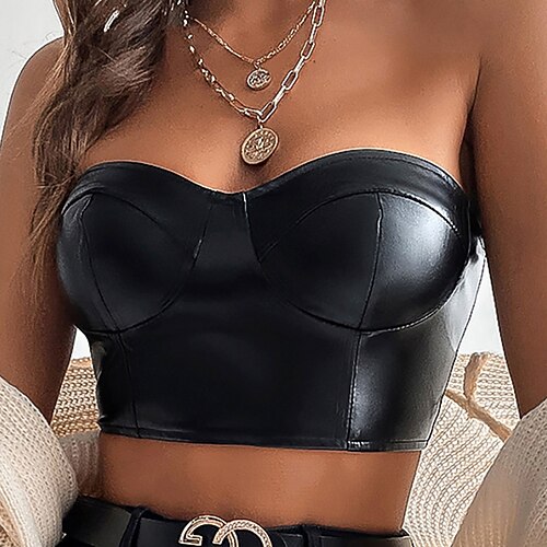 Women's Tube Top Plain Holiday Weekend Tube Top Corset Sleeveless Off Shoulder Streetwear Casual Y2K Slim Black S
Women's Tube Top Plain Holiday Weekend Tube Top Corset Sleeveless Off Shoulder Streetwear Casual Y2K Slim Black S