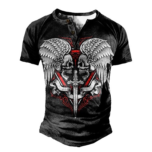 Men's T shirt Tee Henley Shirt Tee Graphic Color Block Skull Henley Black 3D Print Plus Size Outdoor Daily Short Sleeve Patchwork Button-Down Clothing Apparel Basic Designer Casual Classic / Summer
Men's T shirt Tee Henley Shirt Tee Graphic Color Block Skull Henley Black 3D Print Plus Size Outdoor Daily Short Sleeve Patchwork Button-Down Clothing Apparel Basic Designer Casual Classic / Summer