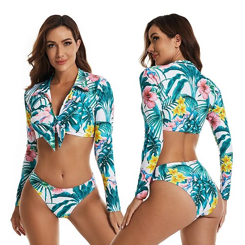 Women's Rash guard Swimsuit Two Piece Swimsuit UV Sun Protection UPF50 Quick Dry Long Sleeve Swimwear Bathing Suit Swimming Surfing Beach Water Sports Floral Summer
Women's Rash guard Swimsuit Two Piece Swimsuit UV Sun Protection UPF50 Quick Dry Long Sleeve Swimwear Bathing Suit Swimming Surfing Beach Water Sports Floral Summer