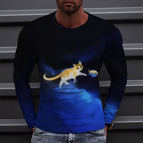 Men's Tee T shirt Tee 3D Print Graphic Patterned Round Neck Casual Daily Print Long Sleeve Tops Designer Fashion Comfortable Big and Tall Blue
Men's Tee T shirt Tee 3D Print Graphic Patterned Round Neck Casual Daily Print Long Sleeve Tops Designer Fashion Comfortable Big and Tall Blue