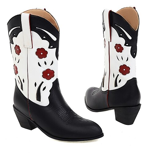 Mulheres Botas Botas Cowboy Diário Botas da panturrilha Inverno Salto Robusto Dedo Apontado Clássico Pele PU Mocassim Bloco de cor Preto
Mulheres Botas Botas Cowboy Diário Botas da panturrilha Inverno Salto Robusto Dedo Apontado Clássico Pele PU Mocassim Bloco de cor Preto