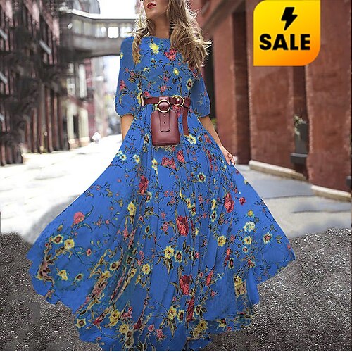 Women's Swing Dress Maxi long Dress Green Blue White 3/4 Length Sleeve Floral Print Patchwork Print Spring Summer Round Neck Elegant Vacation Boho 2022 S M L XL XXL【new user only】
Women's Swing Dress Maxi long Dress Green Blue White 3/4 Length Sleeve Floral Print Patchwork Print Spring Summer Round Neck Elegant Vacation Boho 2022 S M L XL XXL【new user only】