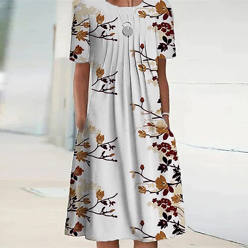 Women's Shift Dress Knee Length Dress Green Blue Purple Fuchsia Orange Short Sleeve Floral Pocket Print Spring Summer Crew Neck Elegant Casual Vacation 2022 S M L XL XXL 3XL
Women's Shift Dress Knee Length Dress Green Blue Purple Fuchsia Orange Short Sleeve Floral Pocket Print Spring Summer Crew Neck Elegant Casual Vacation 2022 S M L XL XXL 3XL