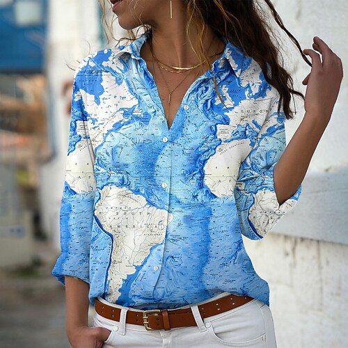 Women's Daily Weekend Blouse Shirt Graphic Patterned Long Sleeve Button Print Shirt Collar Casual Streetwear Tops Green Blue Pink S / 3D Print
Women's Daily Weekend Blouse Shirt Graphic Patterned Long Sleeve Button Print Shirt Collar Casual Streetwear Tops Green Blue Pink S / 3D Print