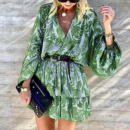 Women's A Line Dress Short Mini Dress Green Long Sleeve Floral Ruffle With Belt Print Spring Summer V Neck Stylish Elegant Casual 2022 S M L XL
Women's A Line Dress Short Mini Dress Green Long Sleeve Floral Ruffle With Belt Print Spring Summer V Neck Stylish Elegant Casual 2022 S M L XL