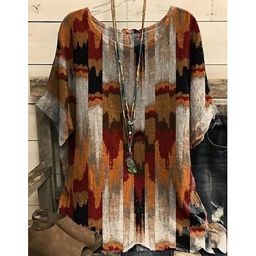 Women's Plus Size Tops Blouse T shirt Tee Graphic Patterned Print Short Sleeve Round Neck Basic Daily Weekend Cotton Spring Summer Brown
Women's Plus Size Tops Blouse T shirt Tee Graphic Patterned Print Short Sleeve Round Neck Basic Daily Weekend Cotton Spring Summer Brown