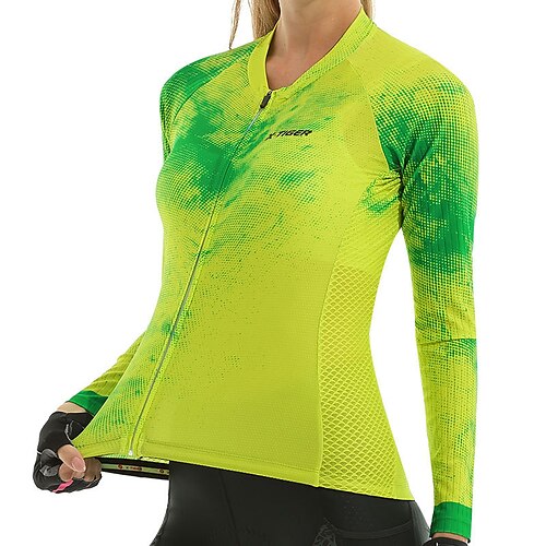 21Grams Women's Long Sleeve Cycling Jersey Bike Jersey Top with 3 Rear Pockets Mountain Bike MTB Road Bike Cycling Breathable Quick Dry Moisture Wicking Black Green Silver Spandex Polyester Sports
21Grams Women's Long Sleeve Cycling Jersey Bike Jersey Top with 3 Rear Pockets Mountain Bike MTB Road Bike Cycling Breathable Quick Dry Moisture Wicking Black Green Silver Spandex Polyester Sports