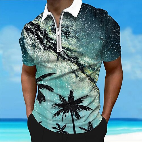 Herre POLO T-skjorte Golf skjorte Kokosnøttre Aftæpning Grønn Blå Lilla Grå 3D-utskrift utendørs Gate Kort Erme Glidelås Trykt mønster Klær Mote Designer Fritid Hawaiisk / Sommer / Vår / Sommer
Herre POLO T-skjorte Golf skjorte Kokosnøttre Aftæpning Grønn Blå Lilla Grå 3D-utskrift utendørs Gate Kort Erme Glidelås Trykt mønster Klær Mote Designer Fritid Hawaiisk / Sommer / Vår / Sommer