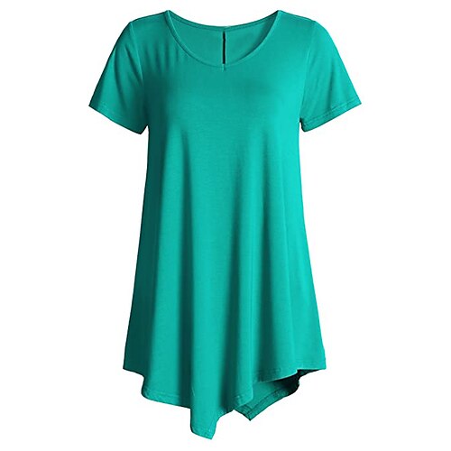 Women's Casual Weekend T shirt Tee Plain Short Sleeve Flowing tunic Round Neck Basic Tops Green Blue Purple S
Women's Casual Weekend T shirt Tee Plain Short Sleeve Flowing tunic Round Neck Basic Tops Green Blue Purple S