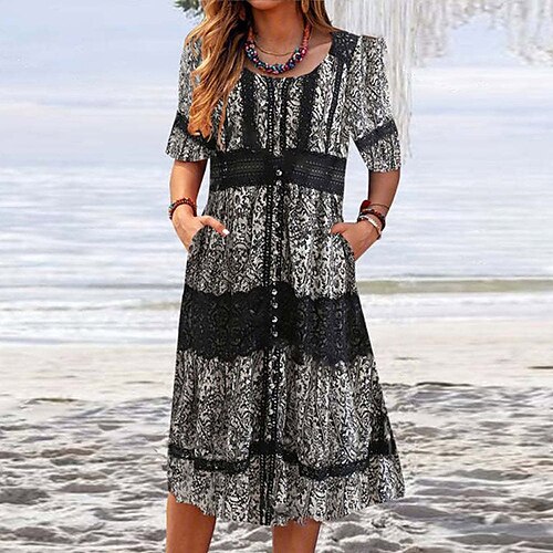 Mujer Vestido Midi Negro Azul claro Blanco Manga Larga Floral Retazos Invierno Otoño Primavera Cuello Barco Holgado 2022 S M L XL XXL 3XL
Mujer Vestido Midi Negro Azul claro Blanco Manga Larga Floral Retazos Invierno Otoño Primavera Cuello Barco Holgado 2022 S M L XL XXL 3XL
