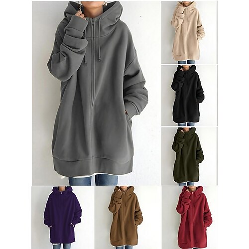 Per donna Felpa con cappuccio Zip intera Felpa Tinta unica Sport Athleisure Superiore Manica lunga Traspirante Morbido Comodo Uso quotidiano Strada Informale Athleisure Giornaliero Esterno / Inverno
Per donna Felpa con cappuccio Zip intera Felpa Tinta unica Sport Athleisure Superiore Manica lunga Traspirante Morbido Comodo Uso quotidiano Strada Informale Athleisure Giornaliero Esterno / Inverno