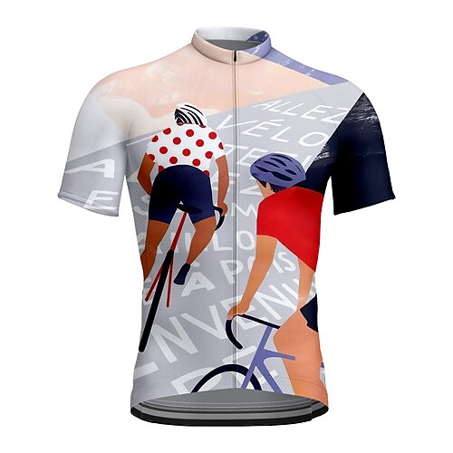 21Grams Men's Cycling Jersey Short Sleeve Bike Jersey Top with 3 Rear Pockets Mountain Bike MTB Road Bike Cycling Breathable Quick Dry Moisture Wicking Reflective Strips Grey Graphic Polyester Spandex
21Grams Men's Cycling Jersey Short Sleeve Bike Jersey Top with 3 Rear Pockets Mountain Bike MTB Road Bike Cycling Breathable Quick Dry Moisture Wicking Reflective Strips Grey Graphic Polyester Spandex