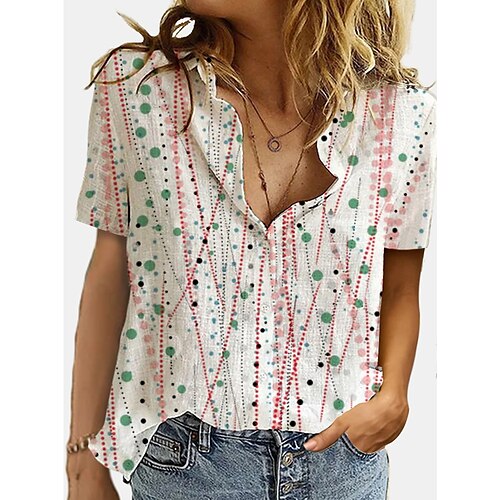 Women's Shirt White Flower Patchwork Print Short Sleeve Casual Daily Casual Beach Shirt Collar Regular Floral S
Women's Shirt White Flower Patchwork Print Short Sleeve Casual Daily Casual Beach Shirt Collar Regular Floral S