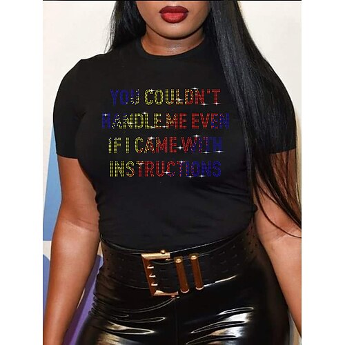 Women's Casual Weekend T shirt Tee Letter Short Sleeve Print Round Neck Basic Tops White Black S
Women's Casual Weekend T shirt Tee Letter Short Sleeve Print Round Neck Basic Tops White Black S