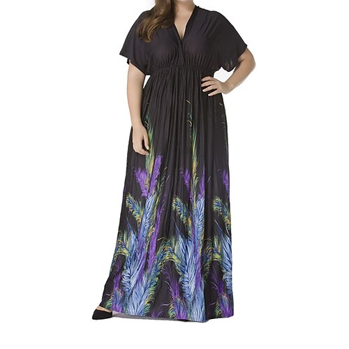 Women's Plus Size Casual Dress Print V Neck Print Short Sleeve Spring Summer Casual Maxi long Dress Daily Holiday Dress
Women's Plus Size Casual Dress Print V Neck Print Short Sleeve Spring Summer Casual Maxi long Dress Daily Holiday Dress