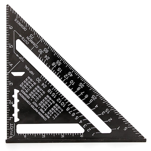 

12 Inch Metric British Triangular Ruler 90 Degree Square Aluminum Alloy Woodworking Measuring Square