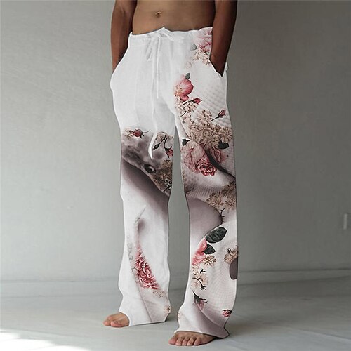 Men's Trousers Beach Pants Drawstring Elastic Waist 3D Print Graphic Prints Flower / Floral Comfort Soft Casual Daily Fashion Designer White / Elasticity
Men's Trousers Beach Pants Drawstring Elastic Waist 3D Print Graphic Prints Flower / Floral Comfort Soft Casual Daily Fashion Designer White / Elasticity