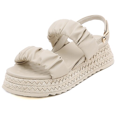 Women's Sandals Espadrilles Puffy Sandals Wedge Heel Round Toe Open Toe Elegant Casual Daily Office Walking Shoes PU Leather Buckle Spring Summer Solid Colored Almond Black Gray
Women's Sandals Espadrilles Puffy Sandals Wedge Heel Round Toe Open Toe Elegant Casual Daily Office Walking Shoes PU Leather Buckle Spring Summer Solid Colored Almond Black Gray
