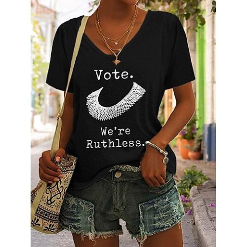 Women's Vote Ruthless Pro Roe 1973 Feminist Daily T shirt Tee Short Sleeve Print Round Neck Basic Essential Tops Black S
Women's Vote Ruthless Pro Roe 1973 Feminist Daily T shirt Tee Short Sleeve Print Round Neck Basic Essential Tops Black S