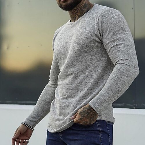 Men's T shirt Tee Solid Color Round Neck Street Daily Long Sleeve Tops Casual Fashion Comfortable Gray / Summer
Men's T shirt Tee Solid Color Round Neck Street Daily Long Sleeve Tops Casual Fashion Comfortable Gray / Summer