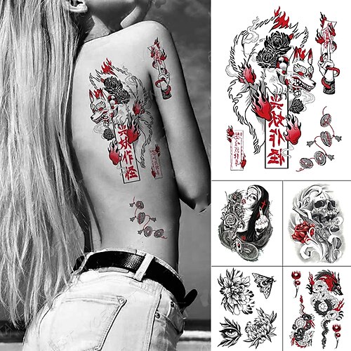 5PCS Waterproof Temporary Tattoo Sticker Old School Fox Spell Flash Tattoos Cat Eyes Skull Body Art Arm Fake Tatoo Women Men
5PCS Waterproof Temporary Tattoo Sticker Old School Fox Spell Flash Tattoos Cat Eyes Skull Body Art Arm Fake Tatoo Women Men