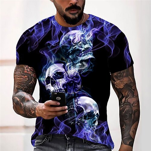 Men's Unisex T shirt Tee Skull Graphic Prints Crew Neck Blue 3D Print Outdoor Street Short Sleeve Print Clothing Apparel Sports Designer Casual Big and Tall / Summer / Summer
Men's Unisex T shirt Tee Skull Graphic Prints Crew Neck Blue 3D Print Outdoor Street Short Sleeve Print Clothing Apparel Sports Designer Casual Big and Tall / Summer / Summer