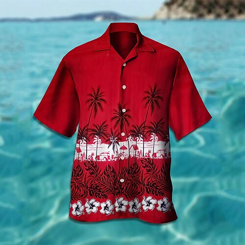 Men's Shirt Tree Turndown Street Casual 3D Button-Down Short Sleeve Tops Casual Fashion Comfortable Beach Red
Men's Shirt Tree Turndown Street Casual 3D Button-Down Short Sleeve Tops Casual Fashion Comfortable Beach Red