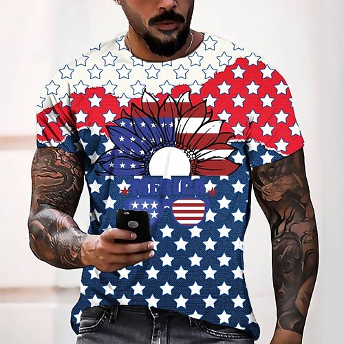 Men's Tee T shirt Tee 3D Print Graphic Round Neck Casual Daily 3D Print Short Sleeve Tops Designer Fashion Cool Comfortable Blue / Summer
Men's Tee T shirt Tee 3D Print Graphic Round Neck Casual Daily 3D Print Short Sleeve Tops Designer Fashion Cool Comfortable Blue / Summer