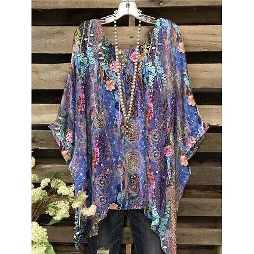 Mujer Camisa Camiseta Morado Floral Asimétrico Estampado Manga 3/4 Festivos Playa Casual Estilo playero Escote Redondo Largo Flor S
Mujer Camisa Camiseta Morado Floral Asimétrico Estampado Manga 3/4 Festivos Playa Casual Estilo playero Escote Redondo Largo Flor S